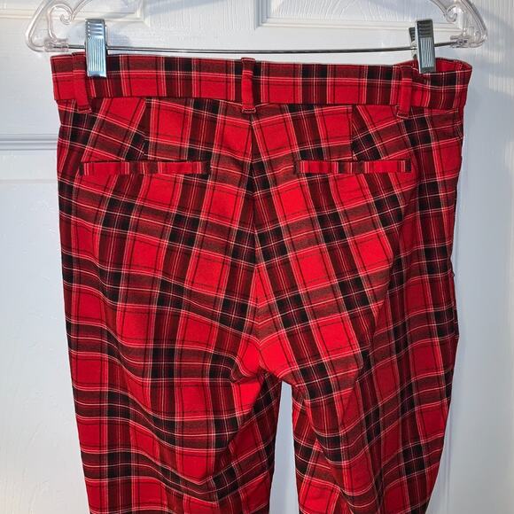 Gap Women's Plaid Signature Skinny Ankle Pants Size 4 Red Black Holidays Winter - Picture 4 of 8